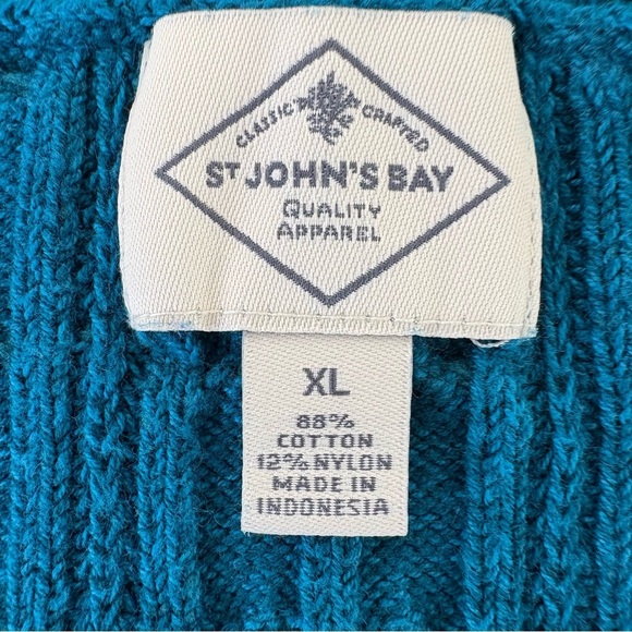 90s Grandmacore Blue Rib Knit Sweater Pullover Women's XL Y2K Preppy, Academia - Picture 11 of 12